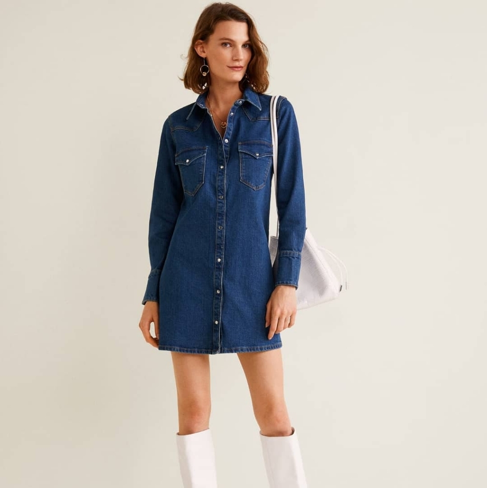 NWT MANGO Size M Denim dress